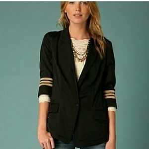 Free People Pilot Blazer with Back Zipper and gold accents